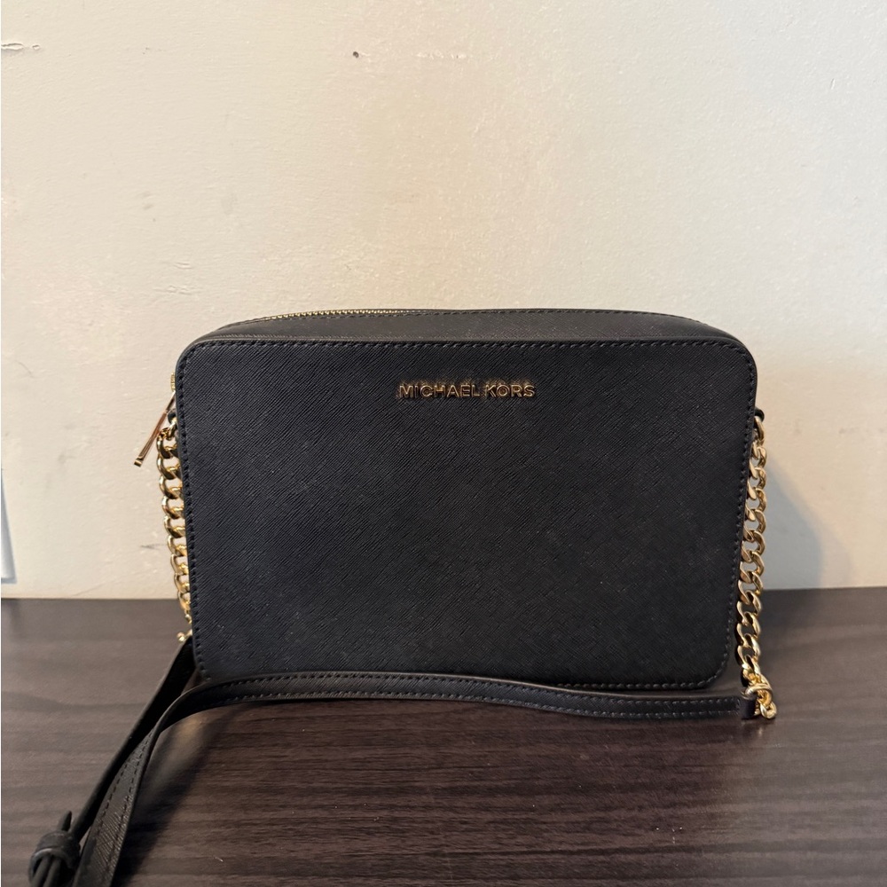 Michael Kors Black and Gold Crossbody Bag